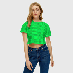 Женская футболка Crop-top 3D Салатовый в горошек - фото 2