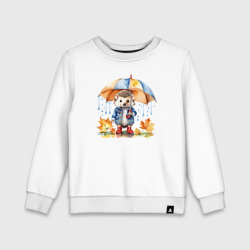 Осенний ежик с зонтиком – Детский свитшот хлопок с принтом купить со скидкой в -13%