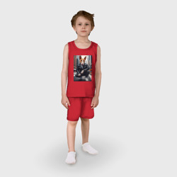 Детская пижама с шортами хлопок Булли на улице Нью-Йорка - нейросеть - фото 2