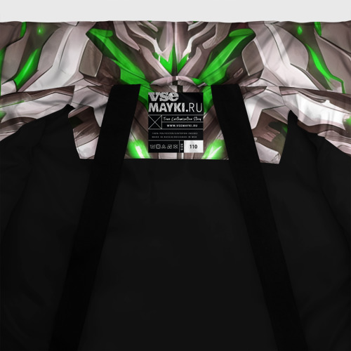 Зимняя куртка для девочек 3D Зелёная киберпанк броня, цвет черный - фото 7