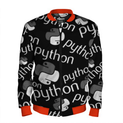 Мужской бомбер 3D Python programming logo pattern