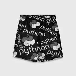 Детские спортивные шорты 3D Python programming logo pattern