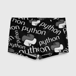 Детские купальные плавки 3D Python programming logo pattern