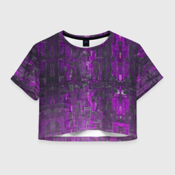 Женская футболка Crop-top 3D Фиолетовый металл модерн