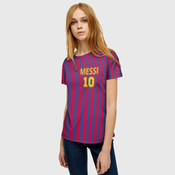 Женская футболка 3D Месси 10 номер - фото 2