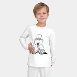 Детская пижама с лонгсливом хлопок Плюшевый мишка лепрекон - раскраска - фото 2