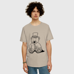 Мужская футболка хлопок Oversize Плюшевый мишка лепрекон - раскраска - фото 2