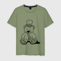 Мужская футболка хлопок Плюшевый мишка лепрекон - раскраска
