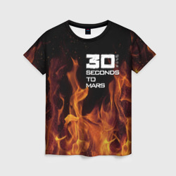 Женская футболка 3D Thirty Seconds to Mars fire