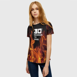 Женская футболка 3D Thirty Seconds to Mars fire - фото 2