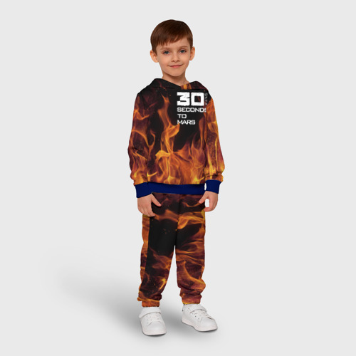 Детский костюм с толстовкой 3D Thirty Seconds to Mars fire, цвет синий - фото 3