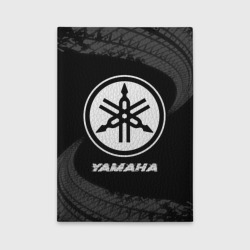 Обложка для автодокументов Yamaha speed на темном фоне со следами шин
