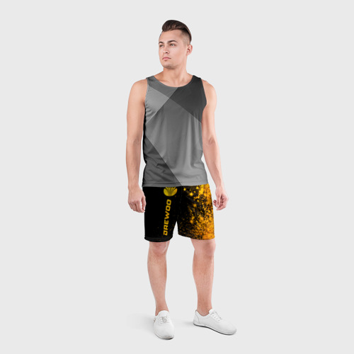 Мужские шорты спортивные Daewoo - gold gradient по-вертикали, цвет 3D печать - фото 4