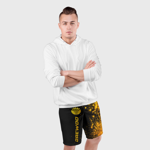 Мужские шорты спортивные Daewoo - gold gradient по-вертикали, цвет 3D печать - фото 5