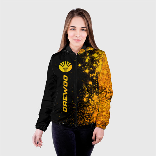 Женская куртка 3D Daewoo - gold gradient по-вертикали, цвет черный - фото 3