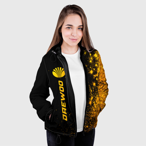 Женская куртка 3D Daewoo - gold gradient по-вертикали, цвет черный - фото 4