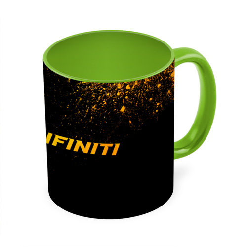 Кружка с полной запечаткой Infiniti - gold gradient по-горизонтали, цвет белый + светло-зеленый - фото 3