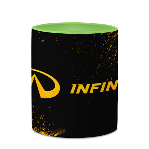Кружка с полной запечаткой Infiniti - gold gradient по-горизонтали, цвет белый + светло-зеленый - фото 4