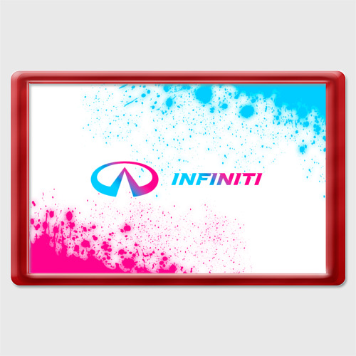 Магнит 45*70 Infiniti neon gradient style по-горизонтали, цвет красный