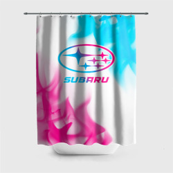 Штора 3D для ванной Subaru neon gradient style