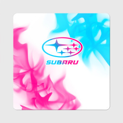 Магнит виниловый Квадрат Subaru neon gradient style