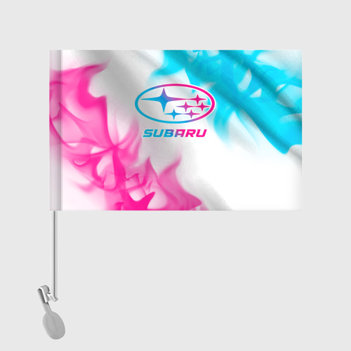 Флаг для автомобиля Subaru neon gradient style - фото 2