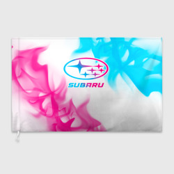Флаг 3D Subaru neon gradient style