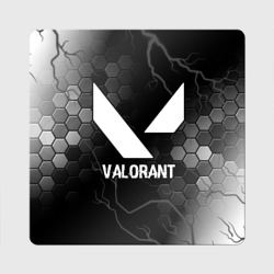 Магнит виниловый Квадрат Valorant glitch на темном фоне