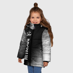 Зимняя куртка для девочек 3D Hitman glitch на темном фоне по-вертикали - фото 2