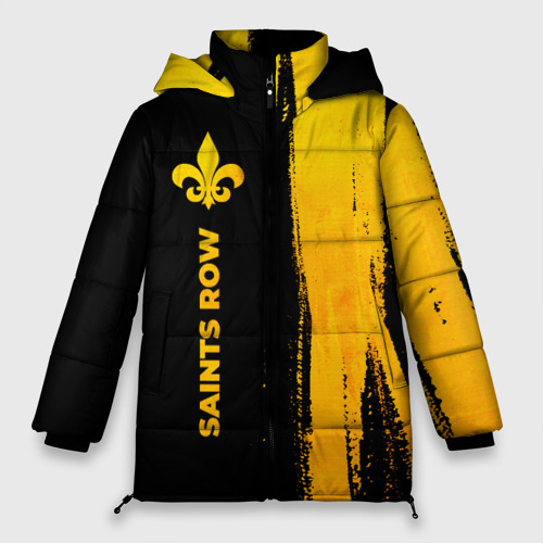 Женская зимняя куртка Oversize Saints Row - gold gradient по-вертикали, цвет черный