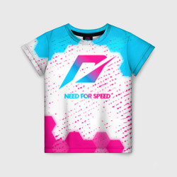 Детская футболка 3D Need for Speed neon gradient style
