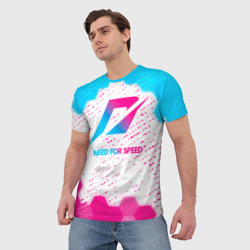 Мужская футболка 3D Need for Speed neon gradient style - фото 2