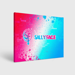 Холст прямоугольный Sally Face neon gradient style по-горизонтали