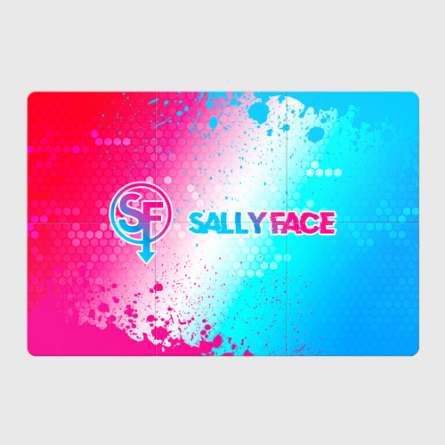 Магнитный плакат 3Х2 Sally Face neon gradient style по-горизонтали