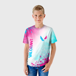 Детская футболка 3D Valorant neon gradient style вертикально - фото 2