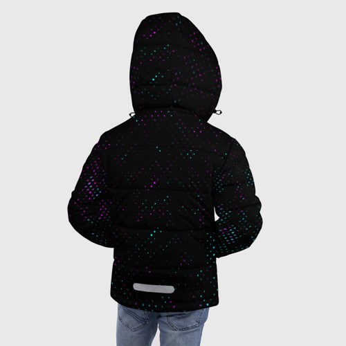 Зимняя куртка для мальчиков 3D Ксения и неоновый герб России по-вертикали, цвет черный - фото 4