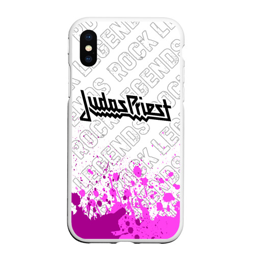 Чехол для iPhone XS Max матовый Judas Priest rock legends посередине