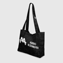 Пляжная сумка 3D Asking Alexandria glitch на темном фоне по-горизонтали - фото 2