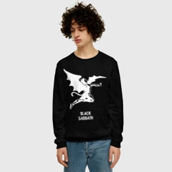 Мужской свитшот 3D Black Sabbath glitch на темном фоне - фото 2