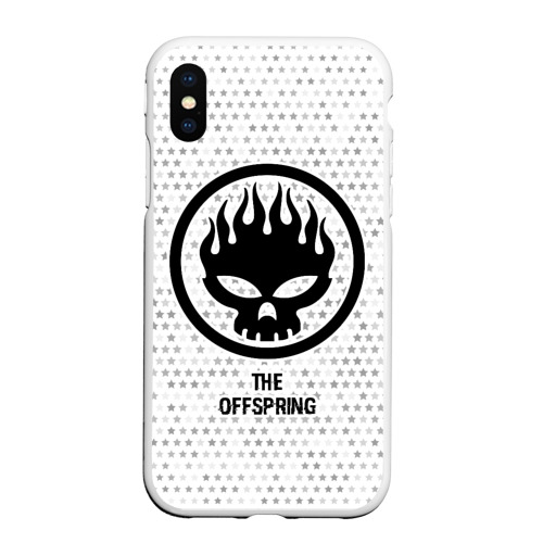 Чехол для iPhone XS Max матовый The Offspring glitch на светлом фоне