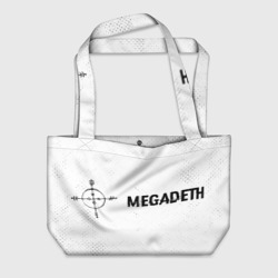 Пляжная сумка 3D Megadeth glitch на светлом фоне по-горизонтали