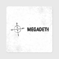 Магнит виниловый Квадрат Megadeth glitch на светлом фоне по-горизонтали