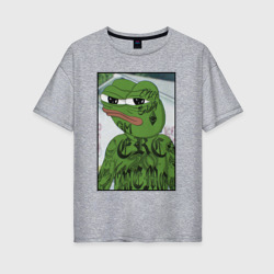 Женская футболка хлопок Oversize Pepe tattoo    