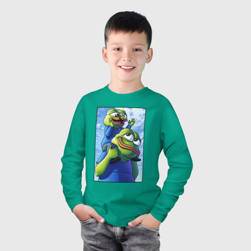Детский лонгслив хлопок Pepe dad , цвет зеленый - фото 3