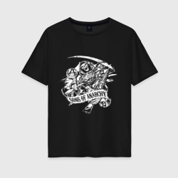 Женская футболка хлопок Oversize Логотип - сыны анархии