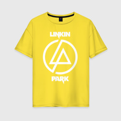 Женская футболка хлопок Oversize Linkin Park logo