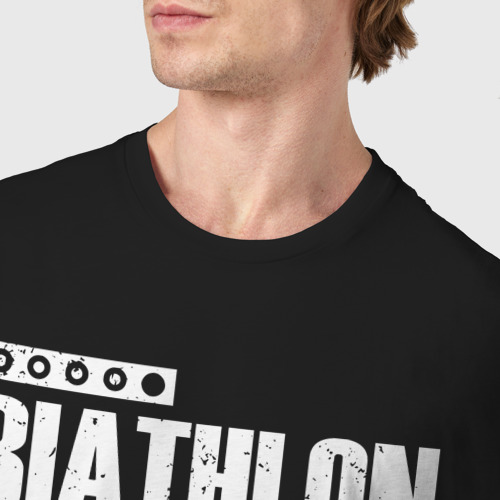 Мужская футболка хлопок Biathlon - снайпер, цвет черный - фото 6