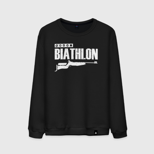 Мужской свитшот хлопок Biathlon - снайпер, цвет черный
