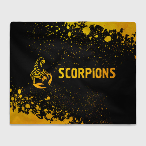 Плед 3D Scorpions - gold gradient по-горизонтали, цвет 3D (велсофт)