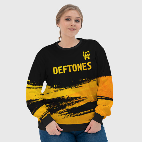 Женский свитшот 3D Deftones - gold gradient посередине, цвет 3D печать - фото 6